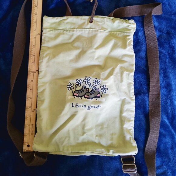 LIFE IS GOOD Canvas Cinch Rucksack Drawstring Cotton Backpack Bag - Picture 8 of 15